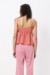 Corentine Red Strappy Gingham Top