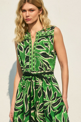 Green Elegant Perception Split Neck Maxi Dress