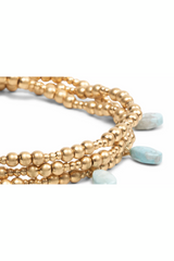 Metal Wrap - Timeless/Blue Howlite/Gold