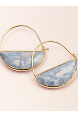 Stone Prism Hoop - Blue Howlite/Gold