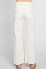 Creamy White Venice Mid-Rise Straight Denim