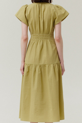 Martini Crinkle Ruffled Short Sleeve Dress