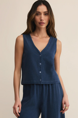 Indigo Solace Sleeveless V-Neck