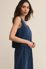 Indigo Solace Sleeveless V-Neck
