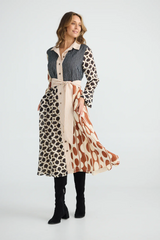 Black Multi Print Lucy Dress