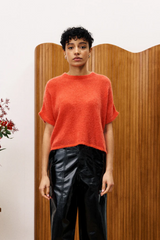 Rouge Short Sleeve Knit Diamond Sweater