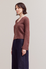 Aubergine Lace Detailed Cardigan