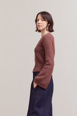 Aubergine Lace Detailed Cardigan