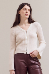 Cream Lace Detailed Cardigan