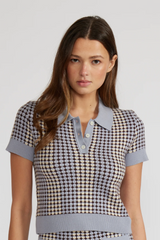 Vivian Blue Multi Knit Top