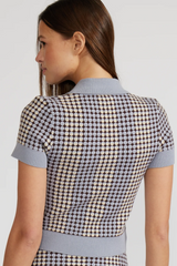 Vivian Blue Multi Knit Top