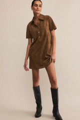Brown Sydney Suede Mini Dress