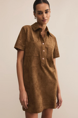 Brown Sydney Suede Mini Dress