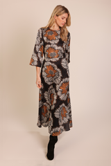 Millie Black Print Dress