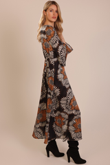 Millie Black Print Dress