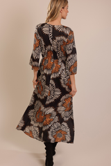 Millie Black Print Dress