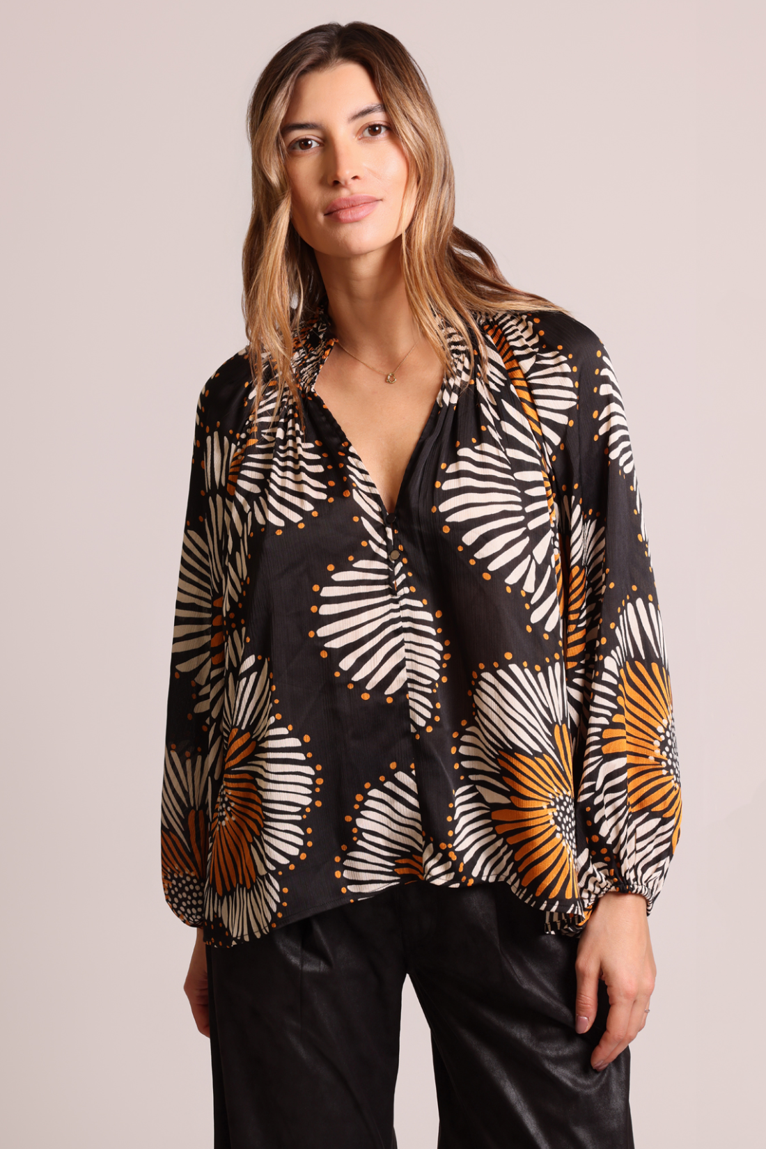 Madding Black Print Blouse – April Blooms