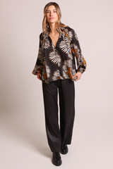 Madding Black Print Blouse