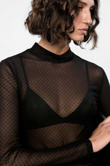 Kaia Spot Mesh Top