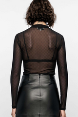 Kaia Spot Mesh Top