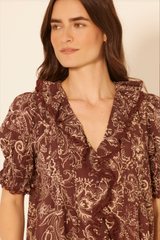 Blaze Brown Short Sleeve Gaile Top