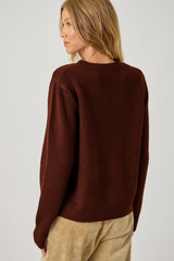 Brown Floral Weekend Pullover Sweater