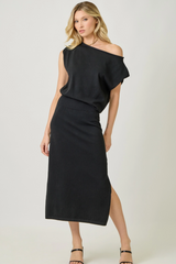 Sleeveless Black Sweater Dress