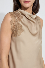 Blond Teresa Guipure Lace Trim Shell