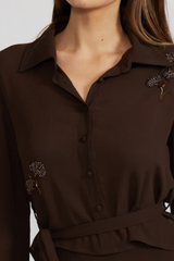 Expresso Zayn Long Sleeve Beaded Top