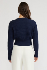 Navy Barton Knit Top
