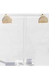 Arc Studs Cz- 14K Gold Vermeil