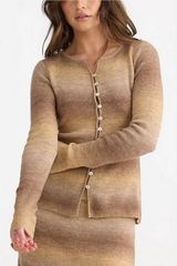 Caramel Ombré Essence Long Sleeve Knit Top