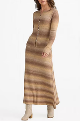 Caramel Ombré Essence Long Sleeve Knit Top