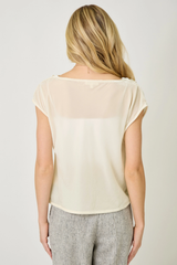 Pearl Cowl Short Sleeve Top