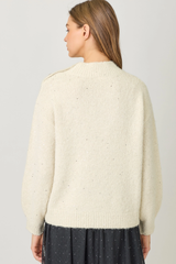 Champagne Mock Neck Sparkle Sweater