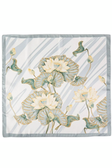 Green/Yellow Blooming Flower Square Scarf