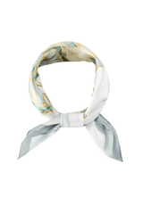 Green/Yellow Blooming Flower Square Scarf