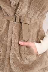 Mocha Brown Sleeveless Jacket Vest