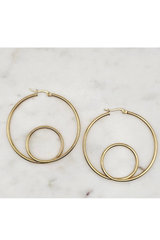 Double Loop Gold Hoop Earrings