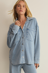 Ocean Air Indigo All Day Knit Denim Jacket