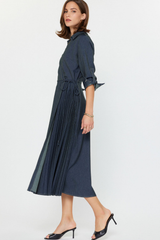 Denim Blue Long Sleeve Wrap Dress