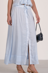 Light Blue Slit Maxi Skirt