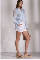 Light Blue Button Up Top