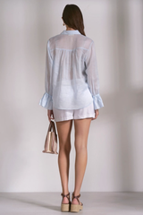 Light Blue Button Up Top