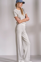 Grey White Wide Leg Pants