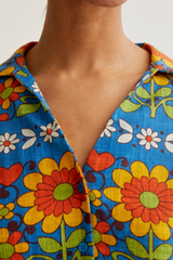 Garden Print Button Front Top
