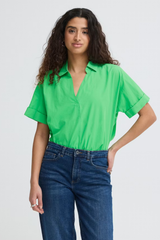 Green Collared Top