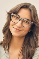 Alden Reader Glasses - Matte Slate Blue Turquoise/Zebra Wood - Blue Light Filtering Lens