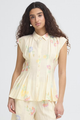 Ihginni Synched Cross Stich Floral Top