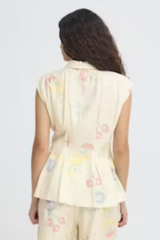 Ihginni Synched Cross Stich Floral Top